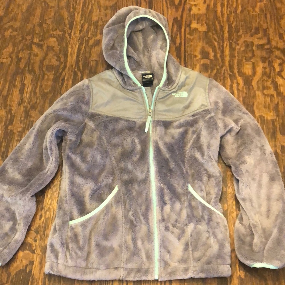 Light grey youth girls North Face fleece